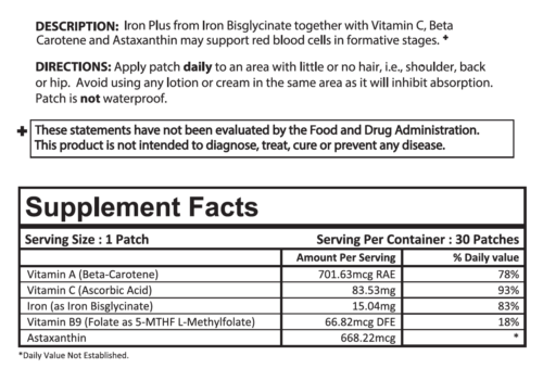 Iron Plus Topical Patch