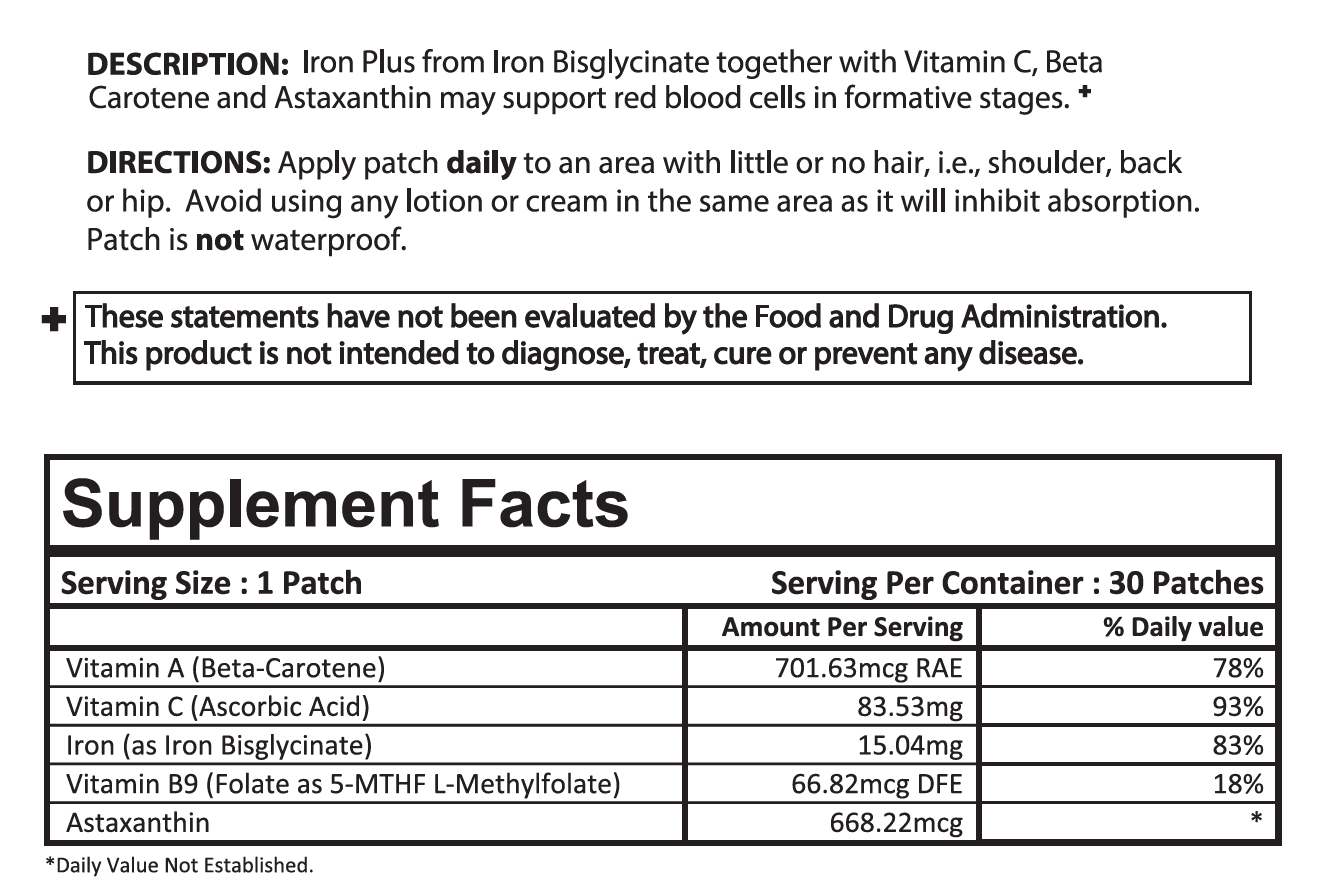 Iron Plus Topical Patch