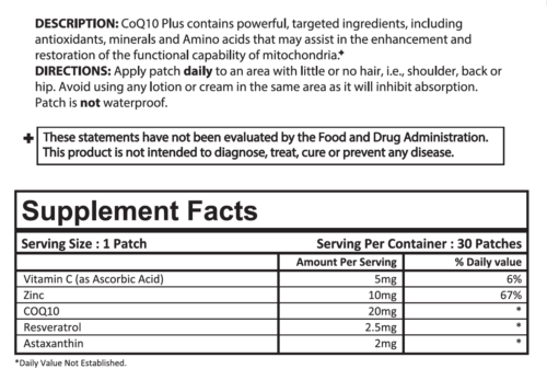 CoQ10 Plus Topical Patch